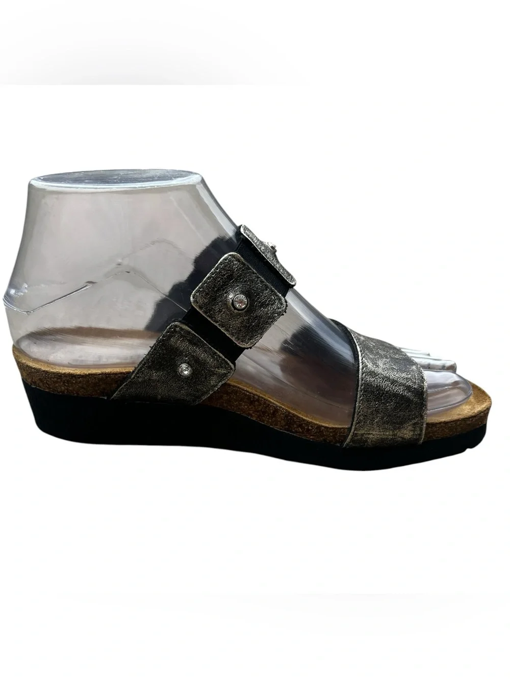 Naot Bronze Rhinestone Leather Footbed Slide EUC 36 - Picture 3 of 7